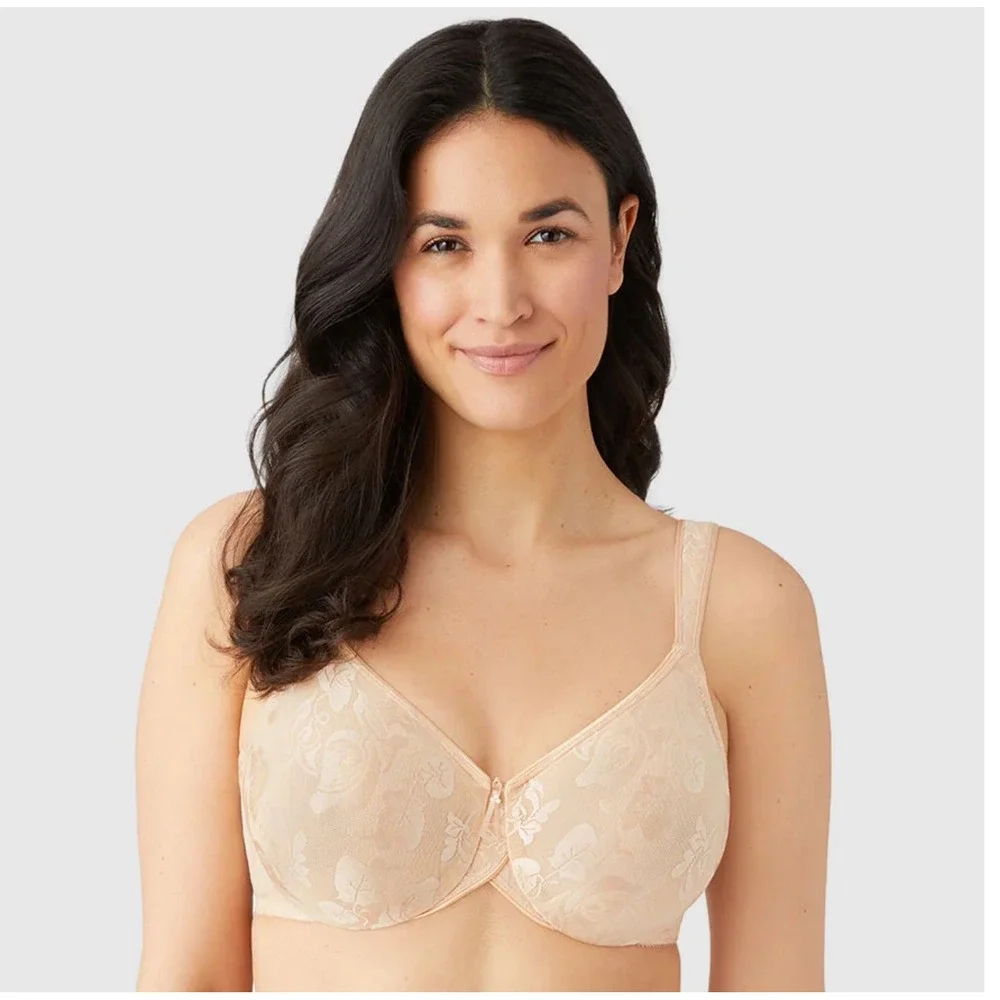 Wacoal Awareness Underwire Bra 85567 Sand Floral Lace Full Coverage 40DD